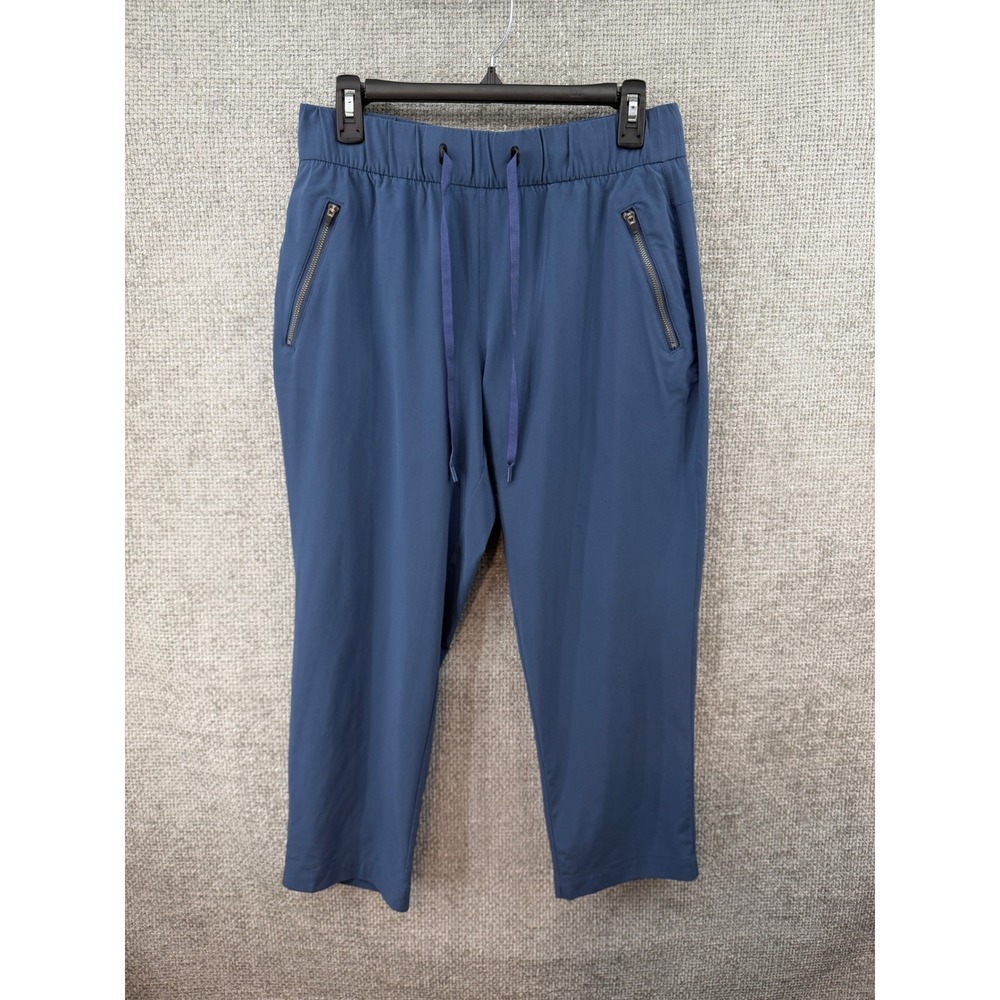 Eddie Bauer Travex Womens Large Blue Crop Pant Lightweight Hiking Travel Outdoor